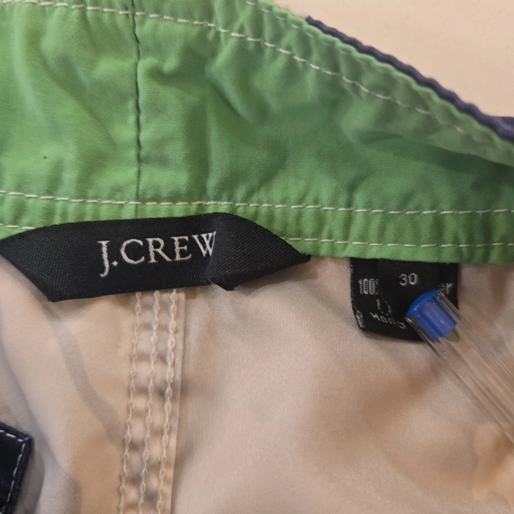 J. Crew Hawaiian Floral Board Shorts Navy White 9